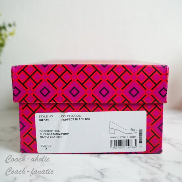 Tory Burch Chelsea 50mm Soft Nappa Leather Pump Shoes NIB Black Size 7 - Picture 7 of 7